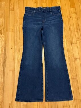 Nine West Flare Jeans Size 12 Dark Wash Stretch Mid Rise Bootcut